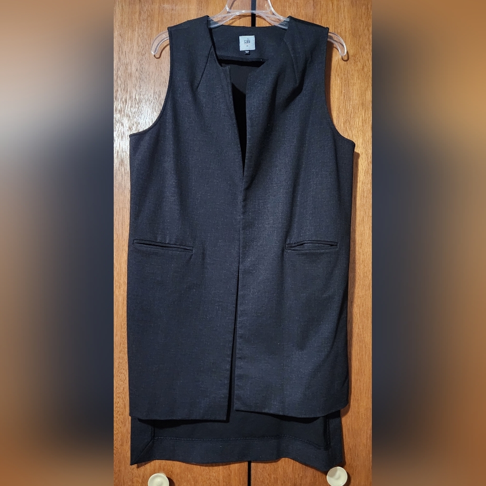 Cabi Style 3178 Drafting Vest Open Front Graphite Gray Size Medium NWOT